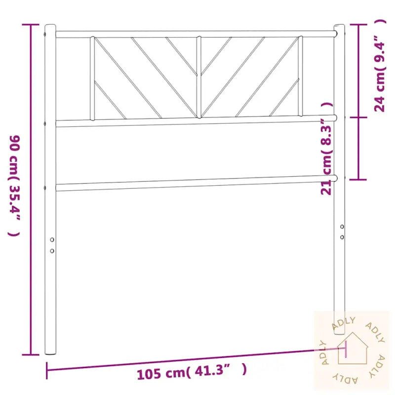 Sengegavl I Metall Svart 100 Cm