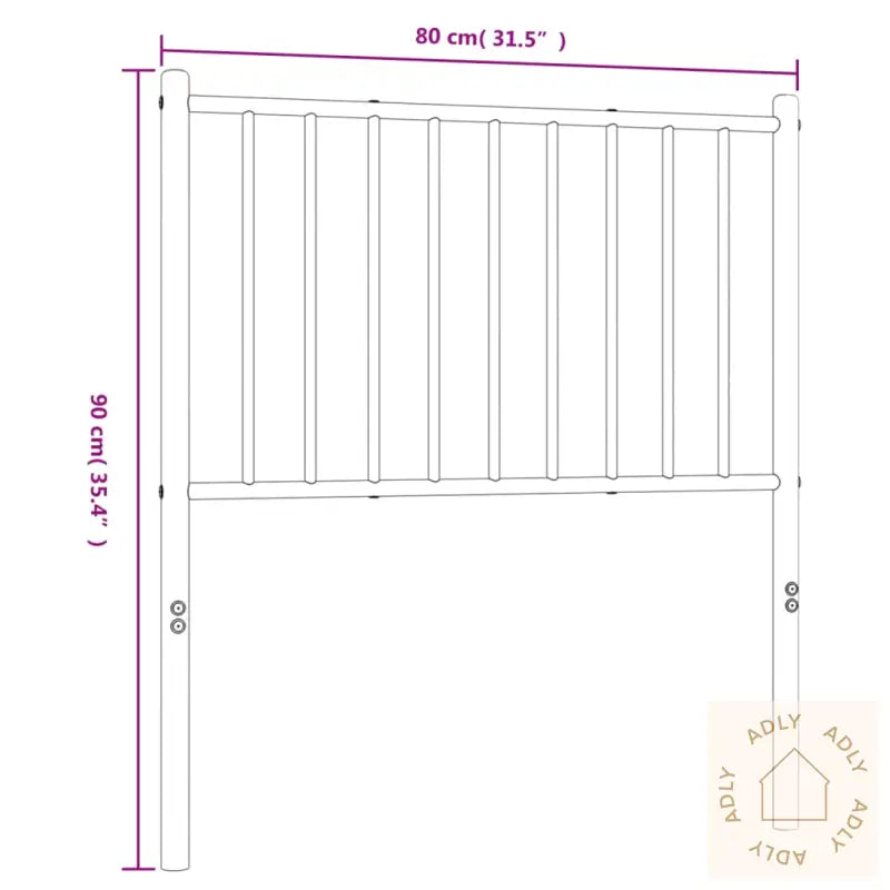 Sengegavl I Metall Svart 75 Cm