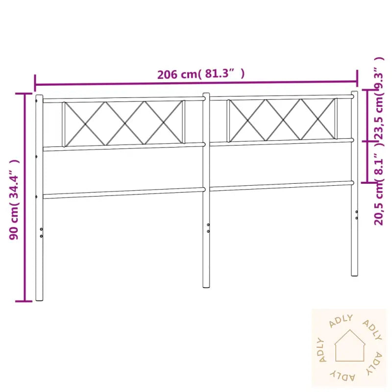 Sengegavl I Metall Hvit 200 Cm