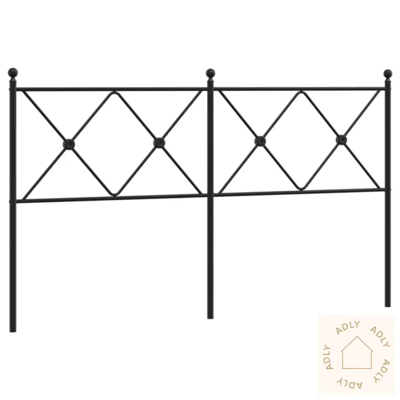 Sengegavl I Metall Svart 150 Cm