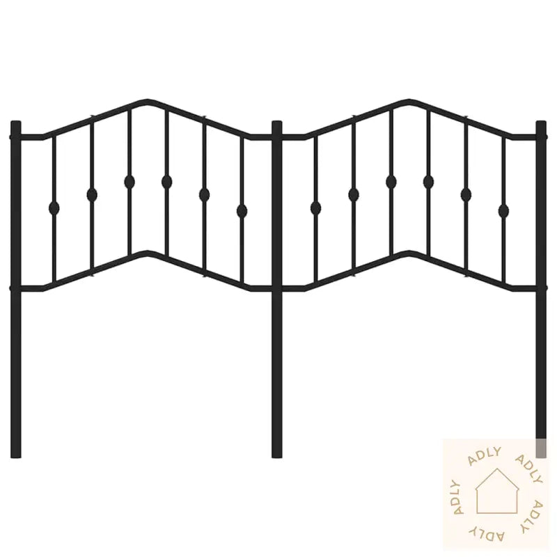 Sengegavl I Metall Svart 135 Cm