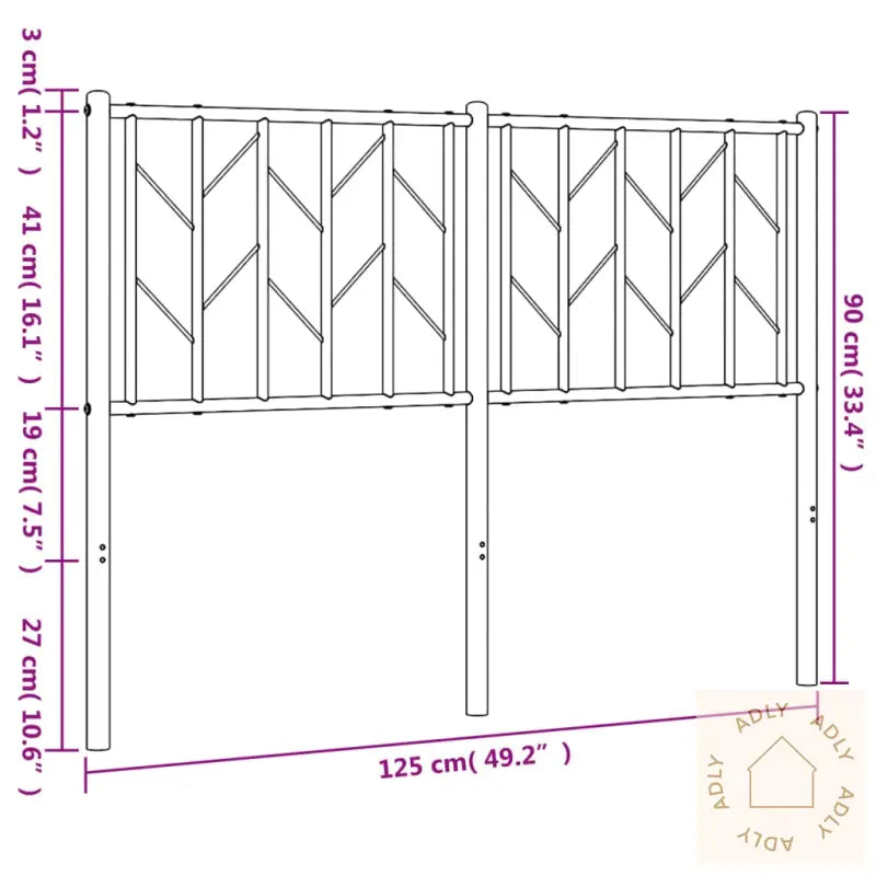Sengegavl I Metall Hvit 120 Cm