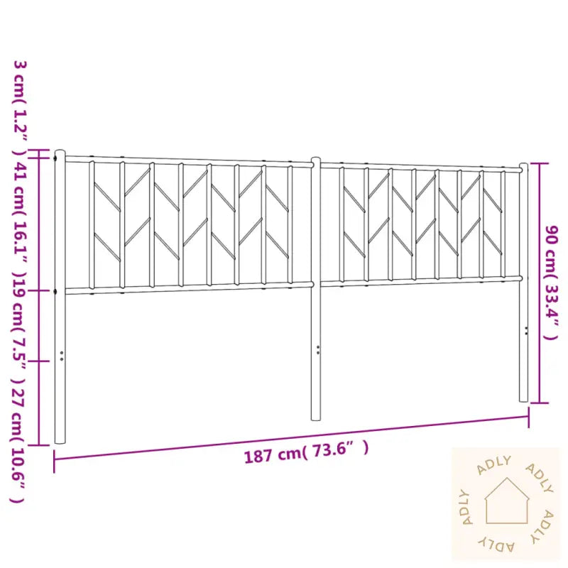 Sengegavl I Metall Hvit 180 Cm