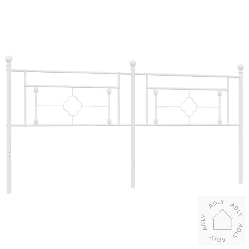 Sengegavl I Metall Hvit 193 Cm
