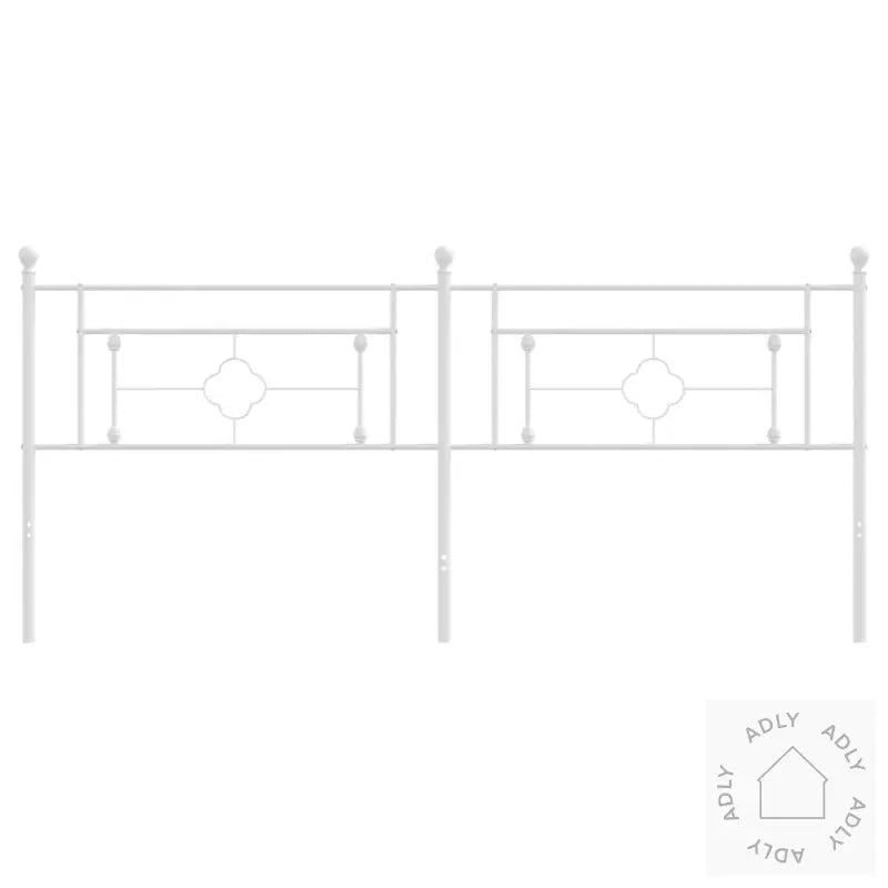 Sengegavl I Metall Hvit 193 Cm