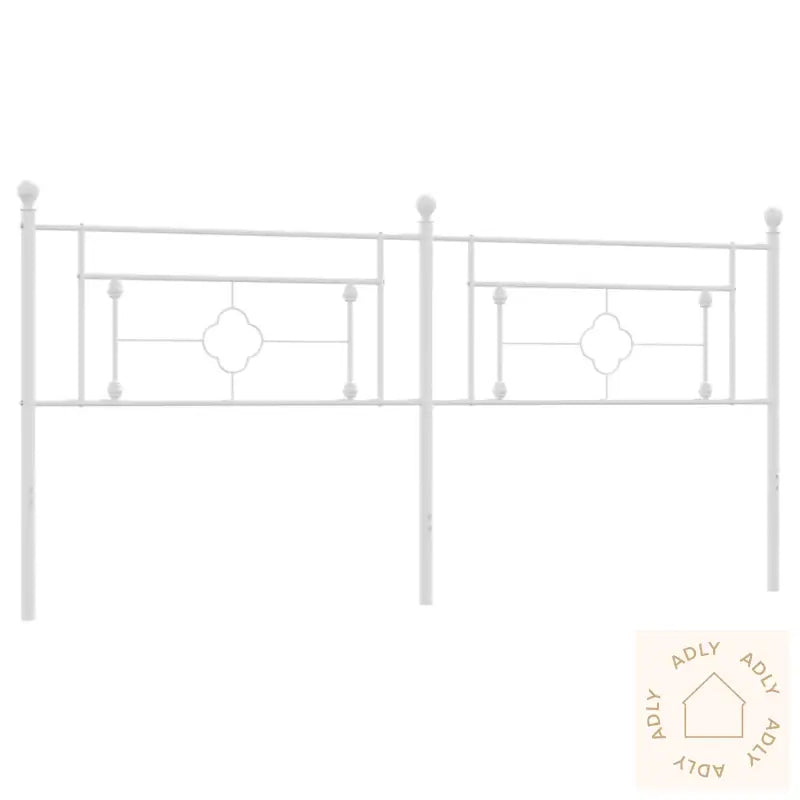 Sengegavl I Metall Hvit 193 Cm