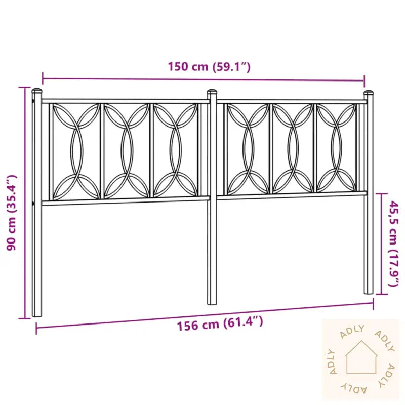 Sengegavl I Metall Hvit 150 Cm
