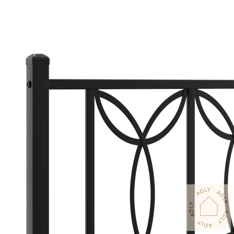 Sengegavl I Metall Svart 135 Cm