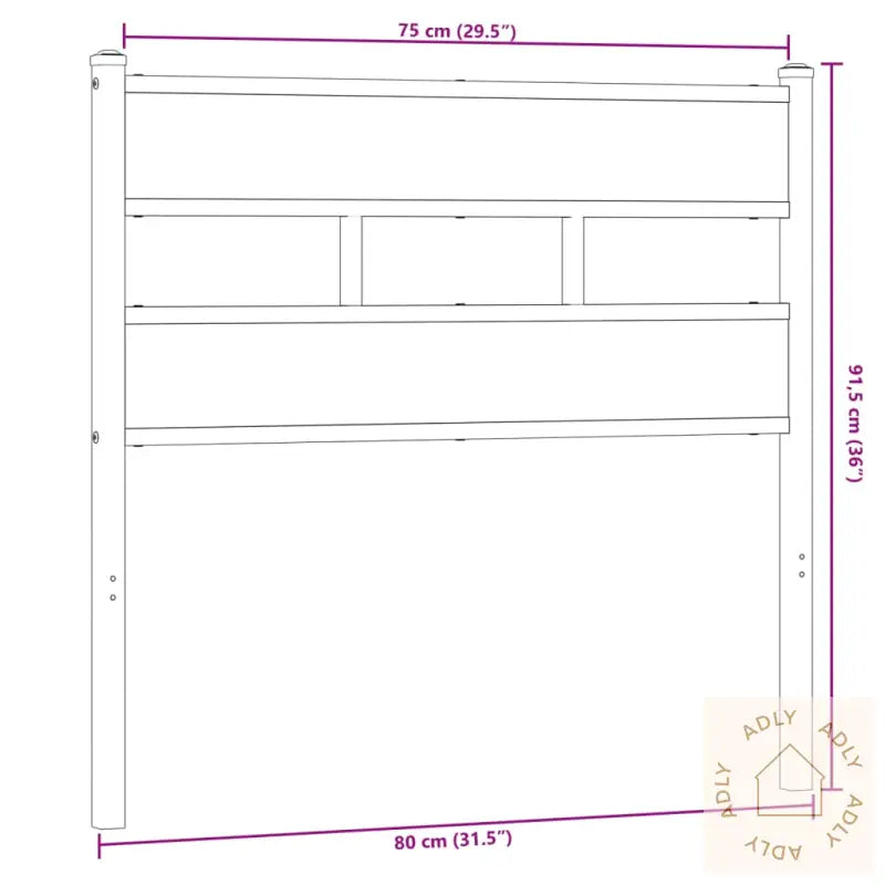 Hodegavl Sonoma Eik 75 Cm Jern Og Konstruert Tre