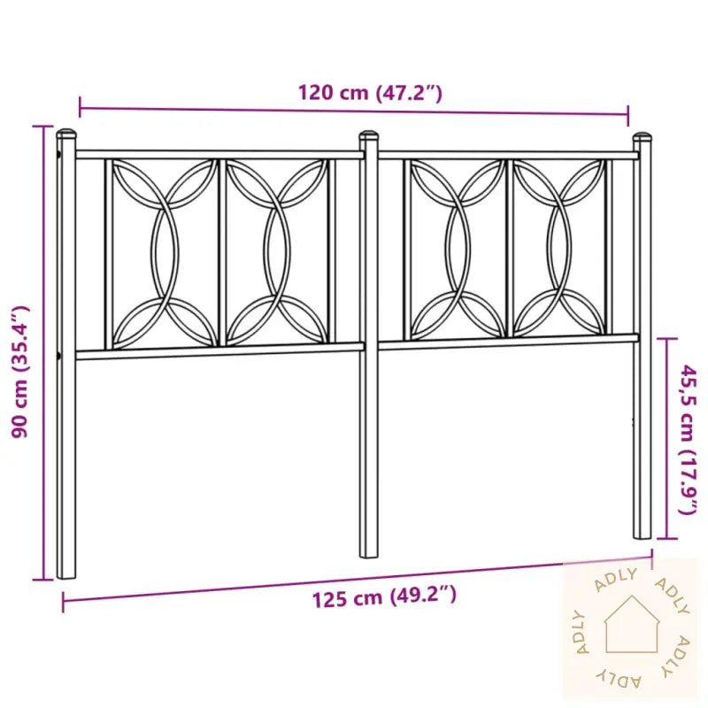 Sengegavl I Metall Hvit 120 Cm