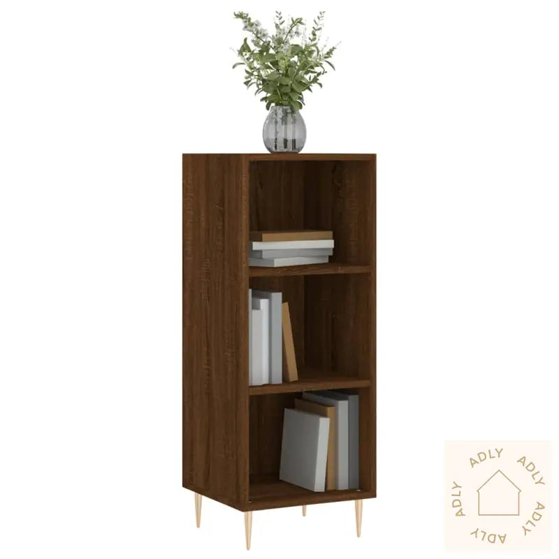 Skjenk Brun Eik 34,5X32,5X90 Cm Konstruert Tre