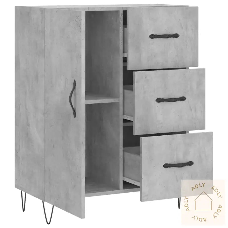 Skjenk Betonggrå 69,5X34X90 Cm Konstruert Tre