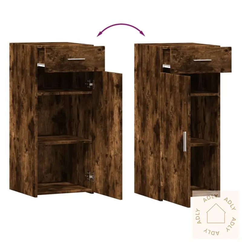 Skjenk Røkt Eik 40X42,5X93 Cm Konstruert Tre