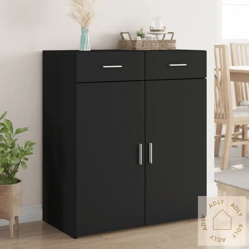 Skjenk Svart 80X42,5X93 Cm Konstruert Tre