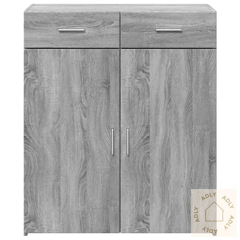 Skjenk Grå Sonoma Eik 80X42,5X93 Cm Konstruert Tre