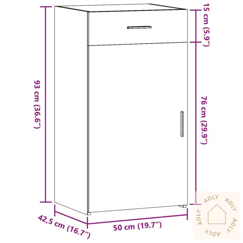 Skjenk Svart 50X42,5X93 Cm Konstruert Tre