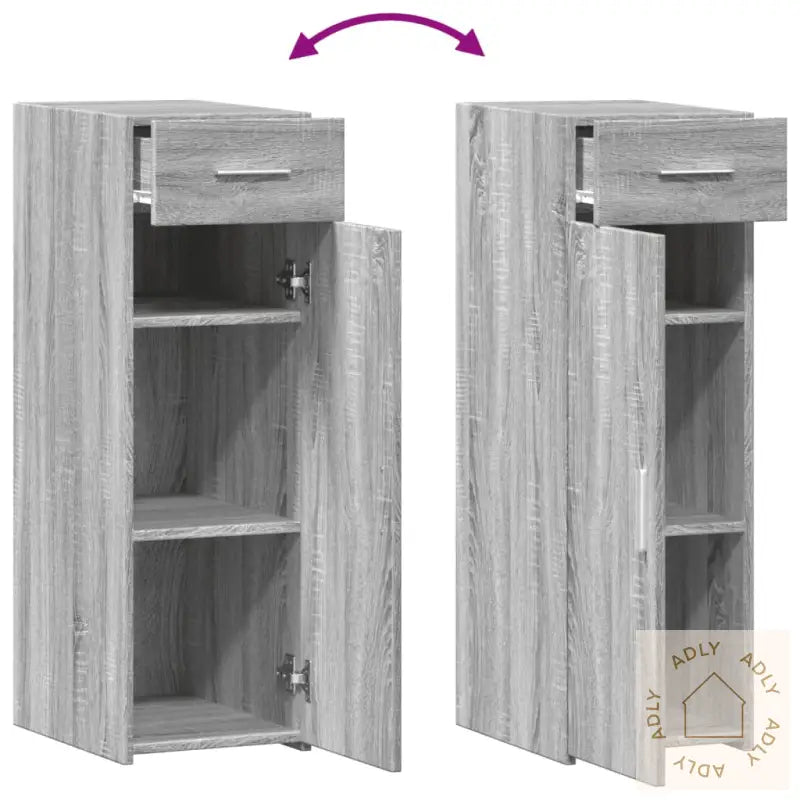 Skjenk Grå Sonoma 30X42,5X93 Cm Konstruert Tre