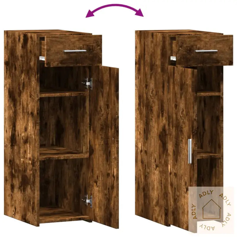 Skjenk Røkt Eik 30X42,5X93 Cm Konstruert Tre