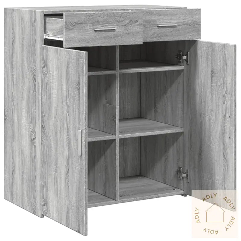 Skjenk Grå Sonoma Eik 80X42,5X93 Cm Konstruert Tre