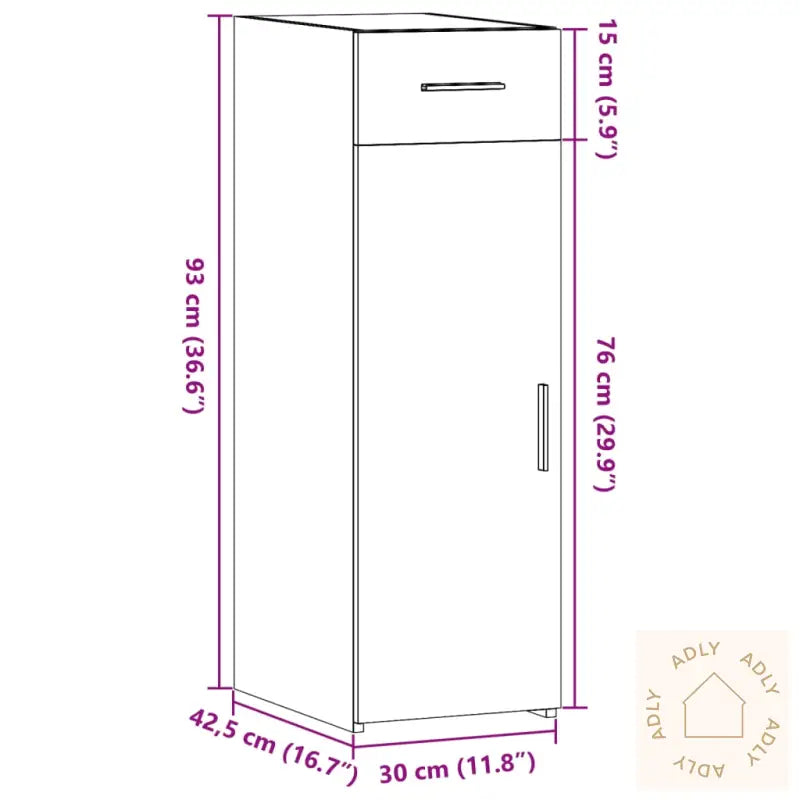 Skjenk Svart 30X42,5X93 Cm Konstruert Tre