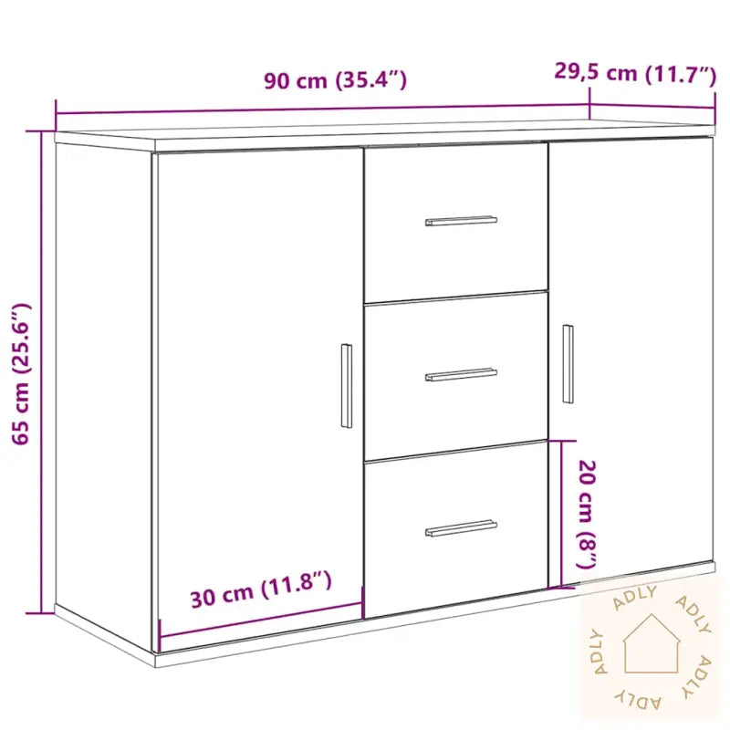 Skjenk Artisan Eik 90X29,5X65 Cm Konstruert Tre