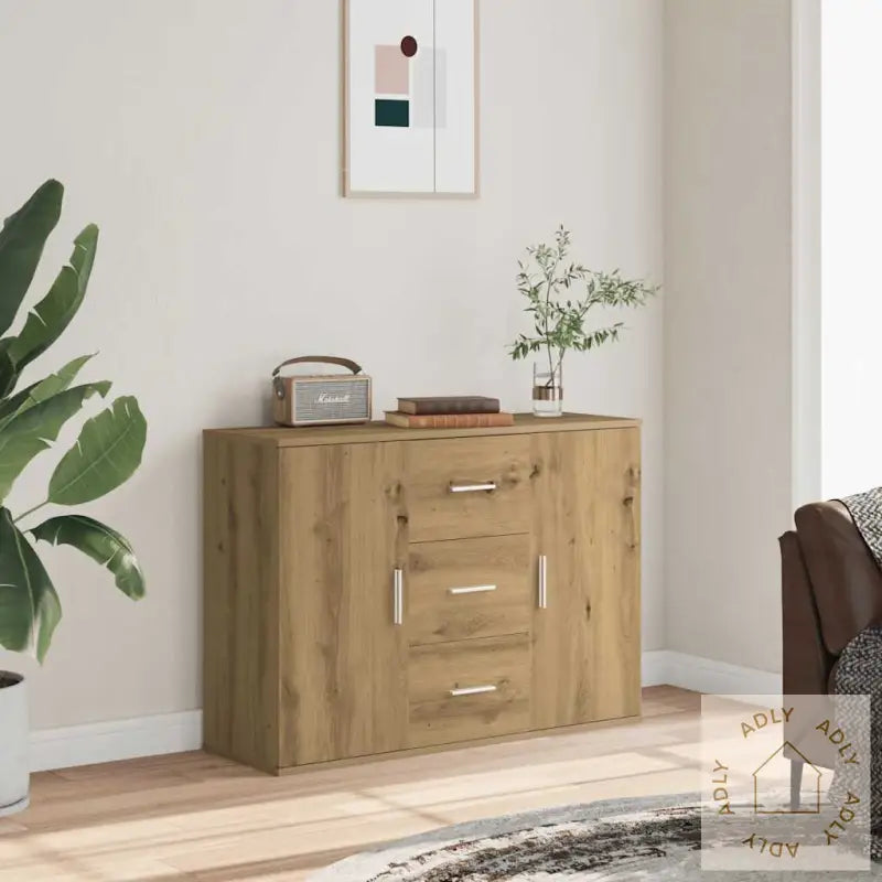 Skjenk Artisan Eik 90X29,5X65 Cm Konstruert Tre