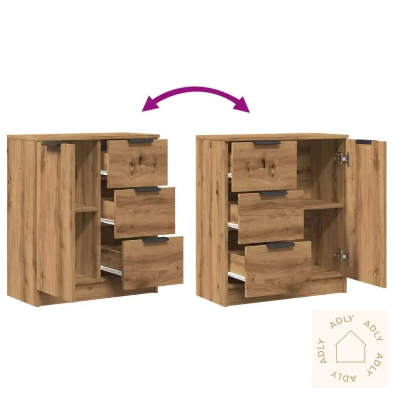 Skjenk Artisan Eik 60X30X70 Cm Konstruert Tre