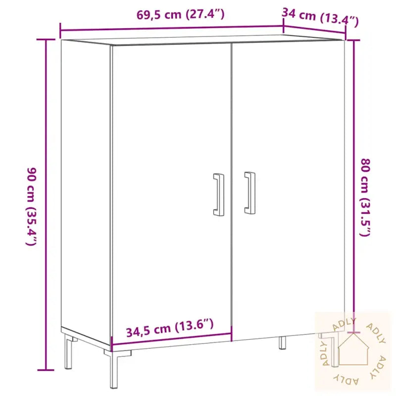 Skjenk Artisan Eik 69,5X34X90 Cm Konstruert Tre