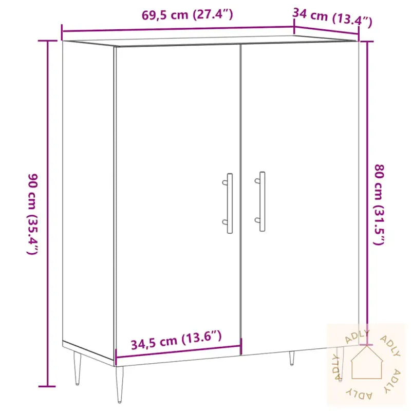 Skjenk Artisan Eik 69,5X34X90 Cm Konstruert Tre