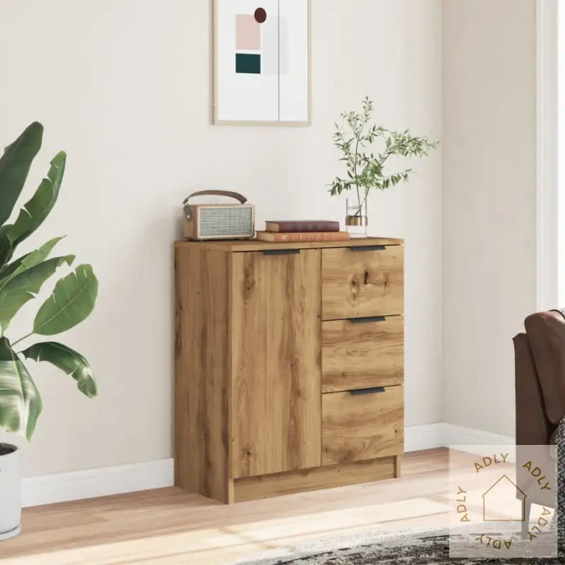 Skjenk Artisan Eik 60X30X70 Cm Konstruert Tre