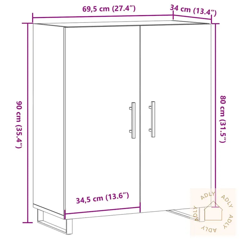 Skjenk Artisan Eik 69,5X34X90 Cm Konstruert Tre