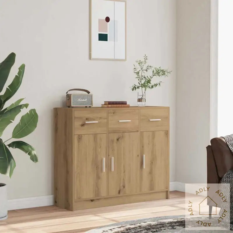 Skjenk Artisan Eik 91X28X75 Cm Konstruert Tre