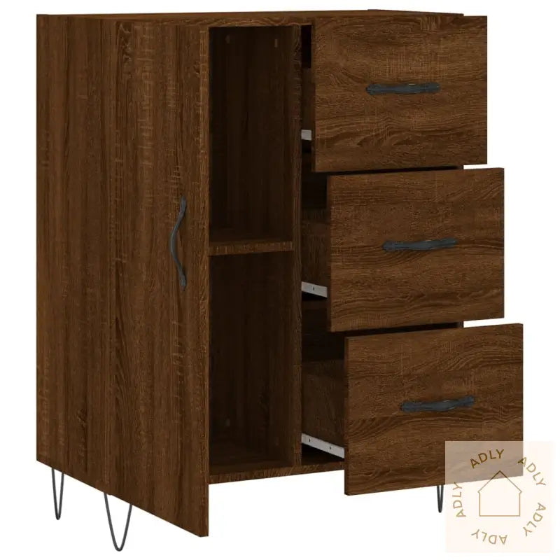 Skjenk Brun Eik 69,5X34X90 Cm Konstruert Tre