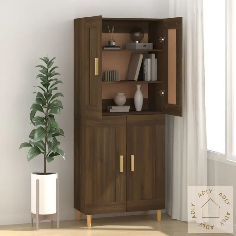 Skjenk Brun Eik 69,5X34X90 Cm Konstruert Tre