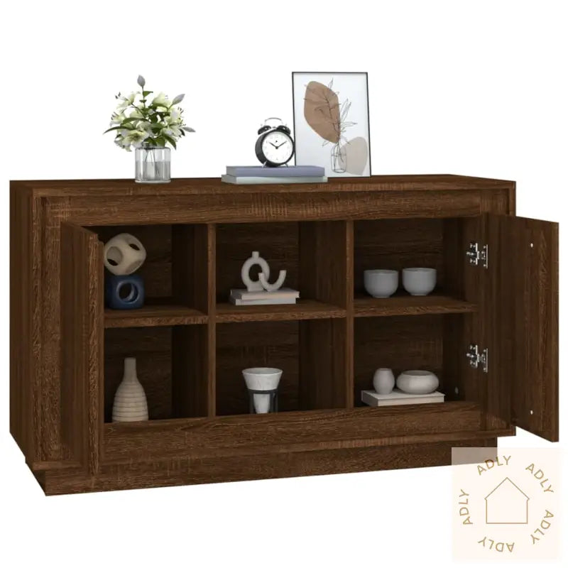 Skjenk Brun Eik 102X35X60 Cm Konstruert Tre