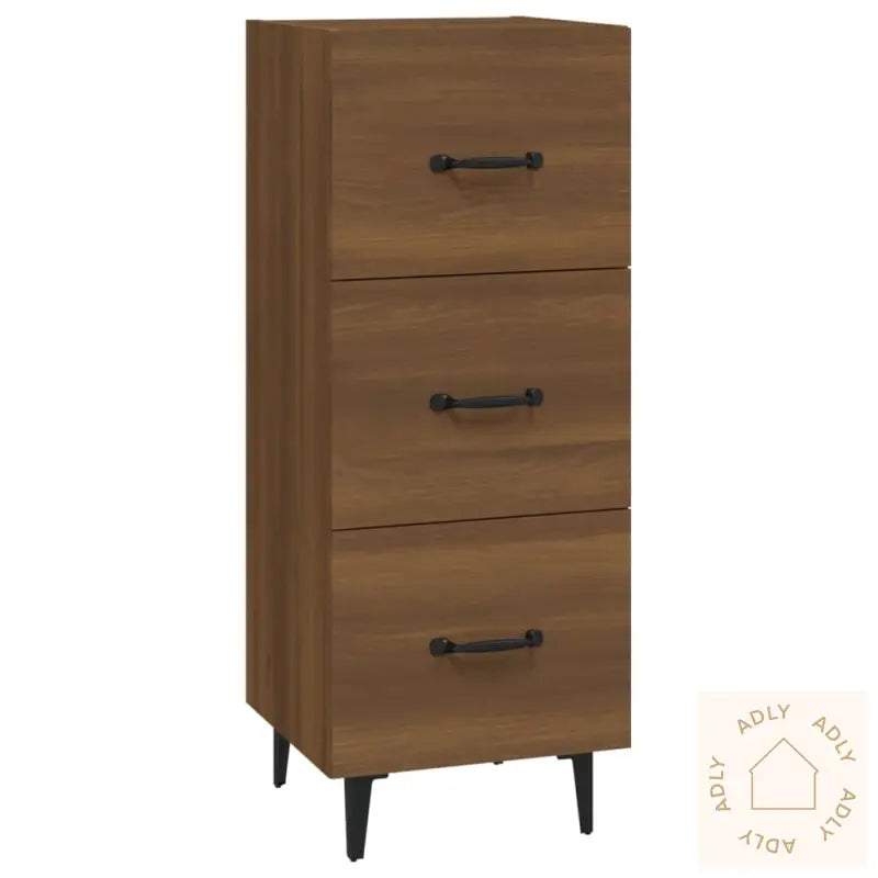 Skjenk Brun Eik 34,5X34X90 Cm Konstruert Tre