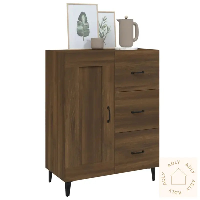 Skjenk Brun Eik 69,5X34X90 Cm Konstruert Tre