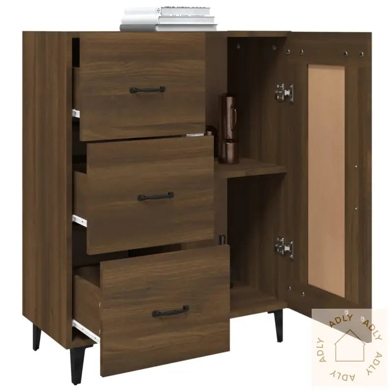 Skjenk Brun Eik 69,5X34X90 Cm Konstruert Tre