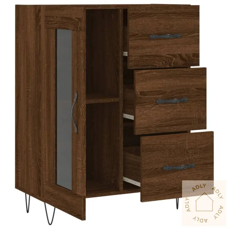 Skjenk Brun Eik 69,5X34X90 Cm Konstruert Tre