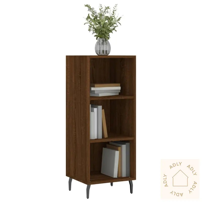 Skjenk Brun Eik 34,5X32,5X90 Cm Konstruert Tre