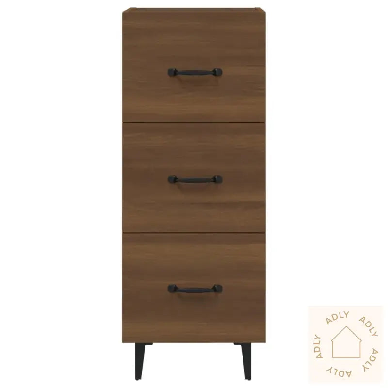 Skjenk Brun Eik 34,5X34X90 Cm Konstruert Tre