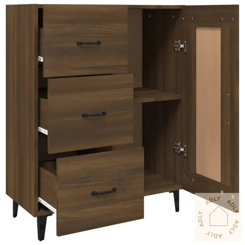 Skjenk Brun Eik 69,5X34X90 Cm Konstruert Tre