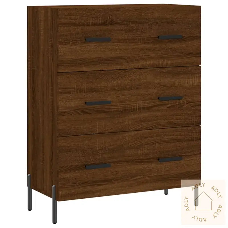 Skjenk Brun Eik 69,5X34X90 Cm Konstruert Tre