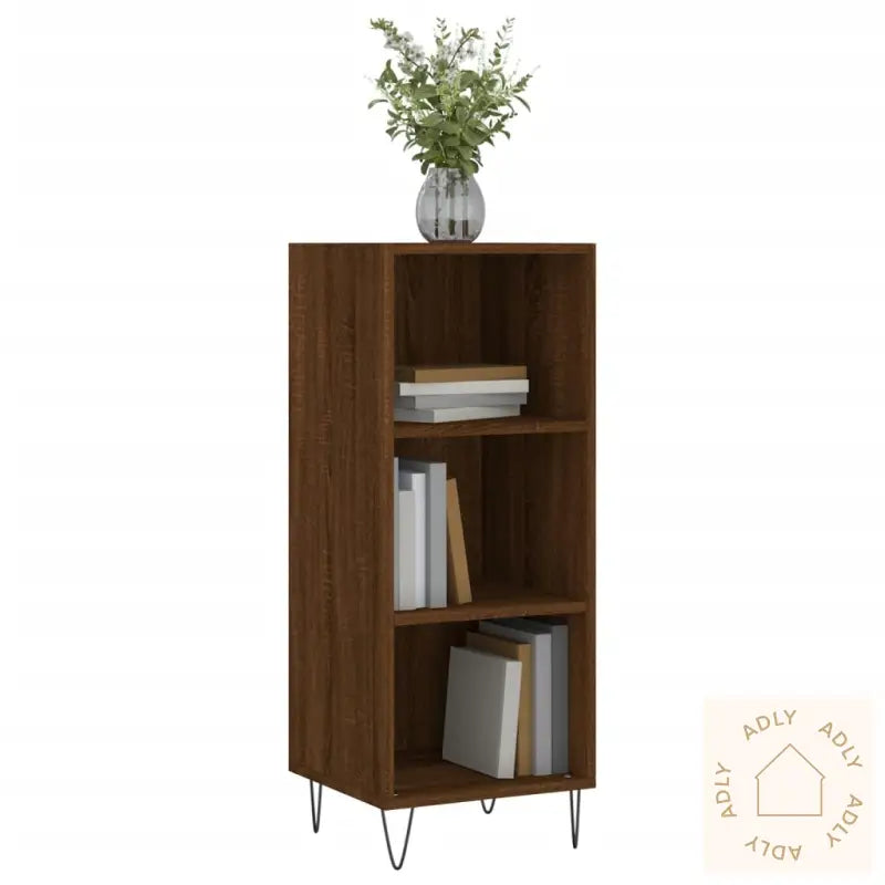 Skjenk Brun Eik 34,5X32,5X90 Cm Konstruert Tre