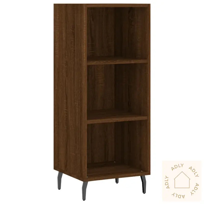 Skjenk Brun Eik 34,5X32,5X90 Cm Konstruert Tre
