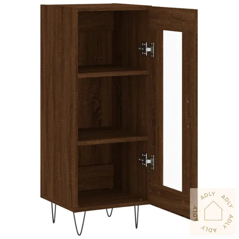 Skjenk Brun Eik 34,5X34X90 Cm Konstruert Tre