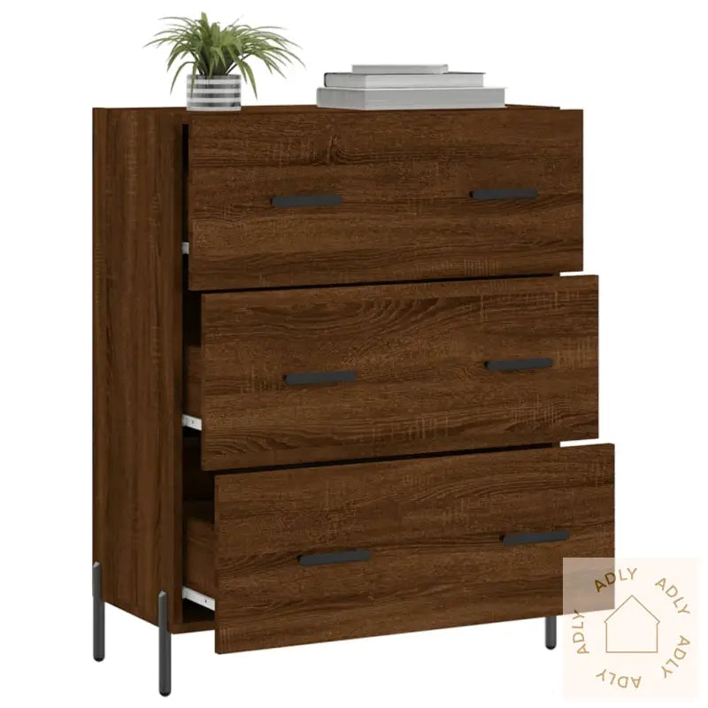 Skjenk Brun Eik 69,5X34X90 Cm Konstruert Tre