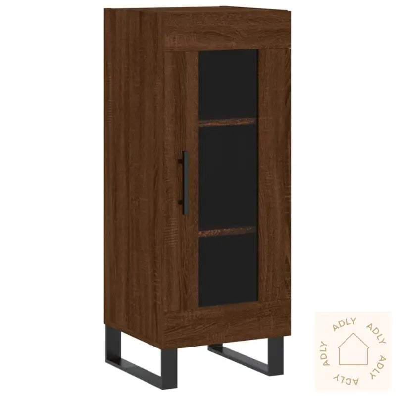 Skjenk Brun Eik 34,5X34X90 Cm Konstruert Tre