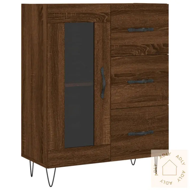 Skjenk Brun Eik 69,5X34X90 Cm Konstruert Tre