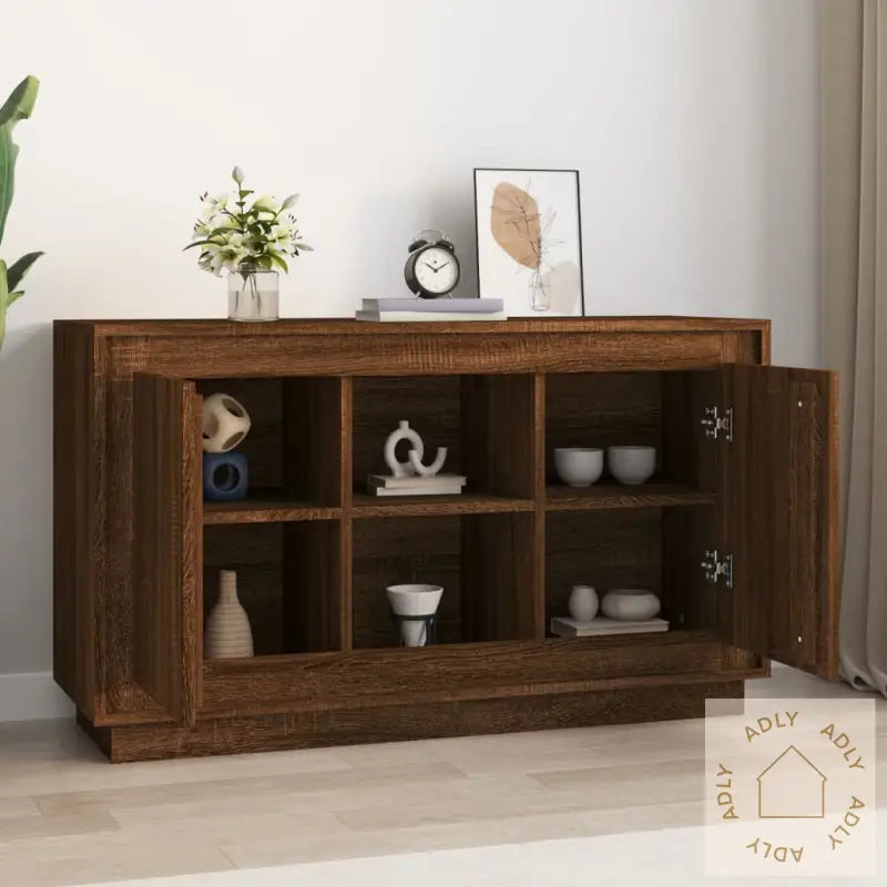 Skjenk Brun Eik 102X35X60 Cm Konstruert Tre